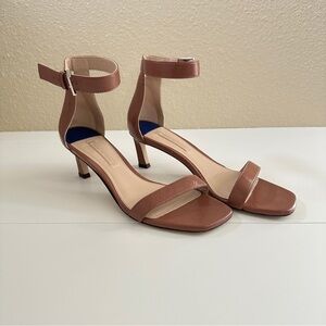 Stuart Weitzman Women's Ankle Strap Open Toe Heels Sandals in Blush Pink sz 8M